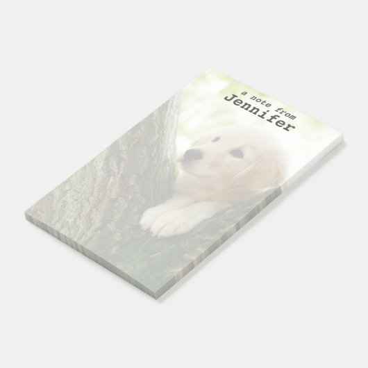 Labrador Puppy Sitting in een bosgebied Post-it® Notes (Schuin)