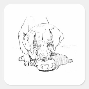 Labrador Puppy voor hondenliefhebber Vierkante Sticker