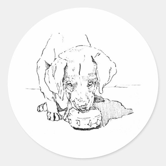 Labrador Puppystickers, Ronde Sticker (Voorkant)
