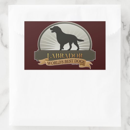 Labrador Rechthoekige Sticker (Tas)