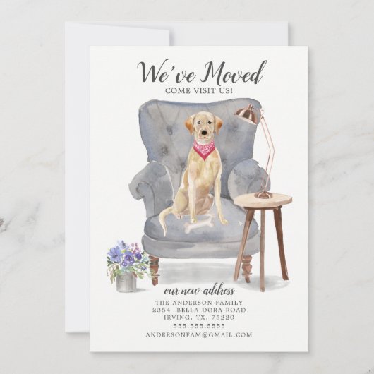 Labrador Recovery Dog | Verplaatsingsaankondiging Aankondiging (Voorkant)