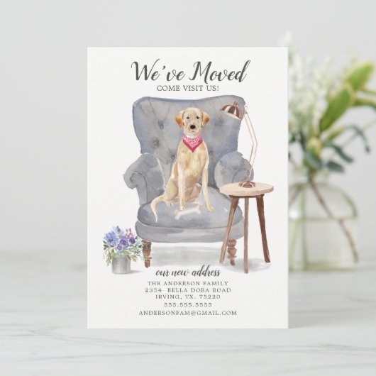 Labrador Recovery Dog | Verplaatsingsaankondiging Aankondiging (Staand voorkant)