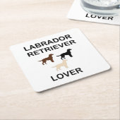 labrador recovery lover van alle kleuren silhouett kartonnen onderzetters (Schuin)