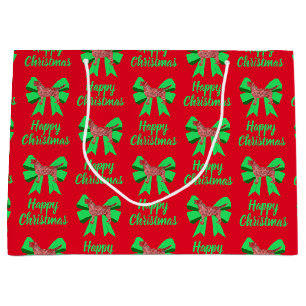 Labrador Red Kerstmis Silhouette Dog & Green Bow Groot Cadeauzakje