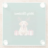 Labrador Reindeer Glazen Onderzetter (Achterkant)