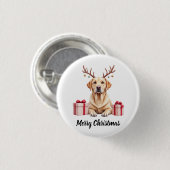 Labrador Reindeer Ronde Button 3,2 Cm (Voorkant /achterkant)