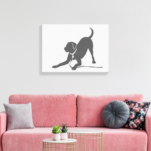 labrador rekalimetsilhouet canvas afdruk (Insitu (Woonkamer))
