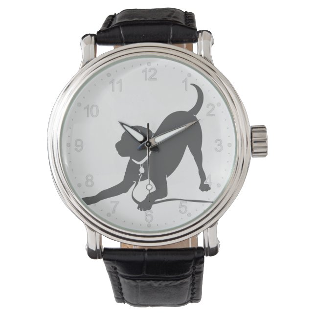 labrador rekalimetsilhouet horloge (Voorkant)