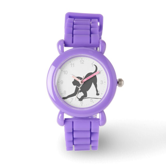 labrador rekalimetsilhouet horloge (Voorkant)