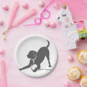 labrador rekalimetsilhouet papieren bordje (Feest)