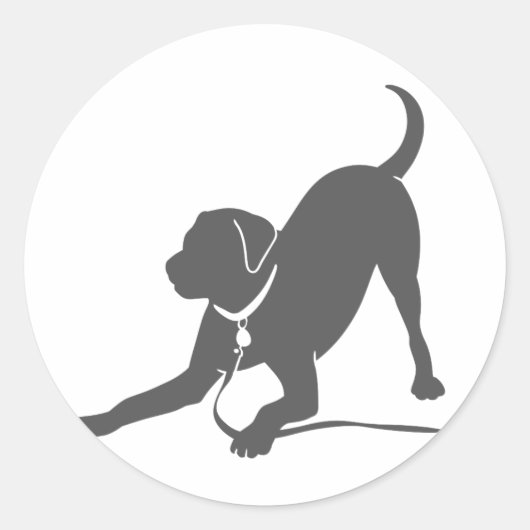 labrador rekalimetsilhouet ronde sticker (Voorkant)