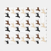 labrador rekent alle kleuren silhouettes terug fleece deken (Voorkant (Horizontaal))