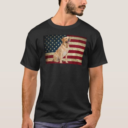 Labrador rekever American Flag labra hond Animal T-shirt (Voorkant)