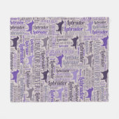 labrador rekijver silhouet en woordkunstpatroon fleece deken (Voorkant (Horizontaal))