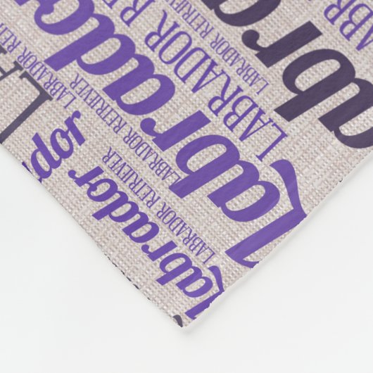 labrador rekijver silhouet en woordkunstpatroon fleece deken (Hoek)