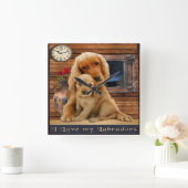 labrador rekloeg vierkante klok (Huis)