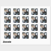 labrador rekner vierkante sticker (Vel)