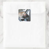 labrador rekner vierkante sticker (Tas)