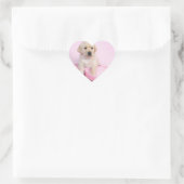 Labrador rekwalvis op roze achtergrond hart sticker (Tas)