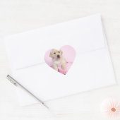 Labrador rekwalvis op roze achtergrond hart sticker (Envelop)