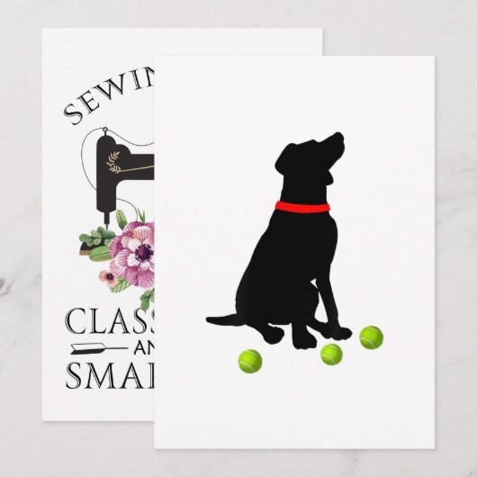 labrador rekwalvishond met geel lab tennisbal bedankkaart (Voorkant / Achterkant)