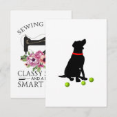 labrador rekwalvishond met geel lab tennisbal RSVP kaartje (Voorkant / Achterkant)