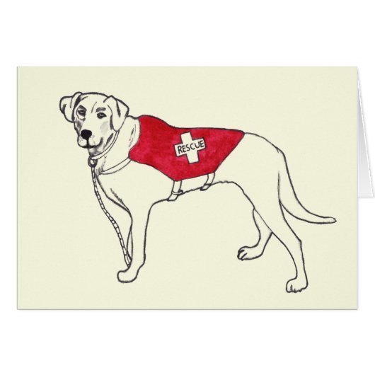 Labrador Rescue Dog Animal Drawing Art komt goed (Voorkant Horizontaal)