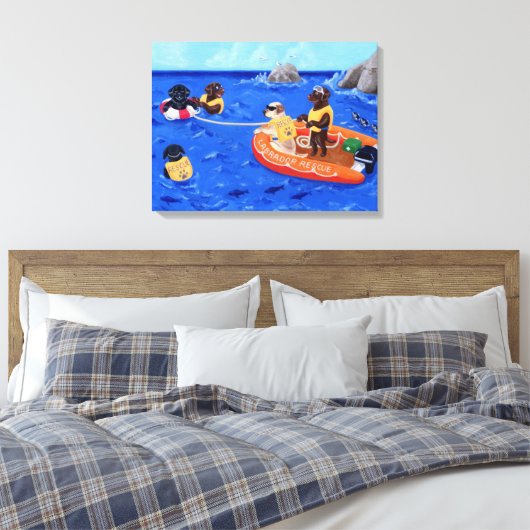 Labrador Rescue Team Canvas Afdruk (Insitu (Slaapkamer))