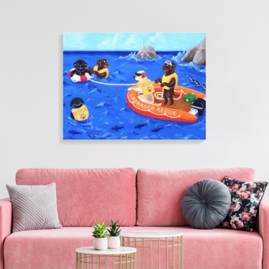 Labrador Rescue Team Canvas Afdruk (Insitu (Woonkamer))