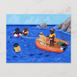 Labrador Rescue Team Painting Briefkaart