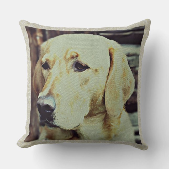 Labrador Retreiver Dog Tapestry Effect Big Kussen (Voorkant)