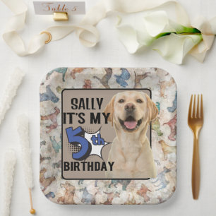Labrador Retrieve - Gepersonaliseerde vijfde verja Papieren Bordje