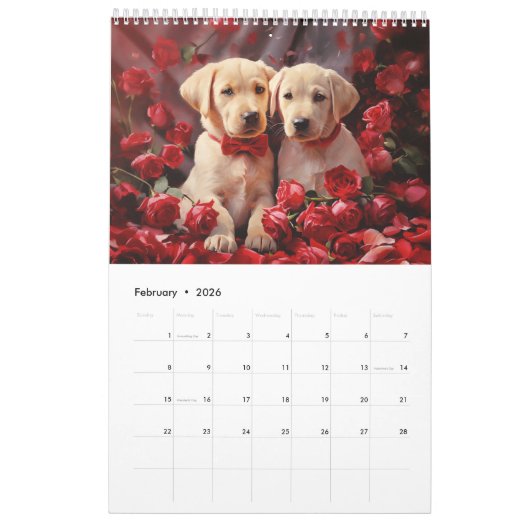 Labrador retriever 2026 wall calendar kalender (Feb 2026)
