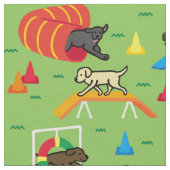 Labrador Retriever Agility Cartoon Stof (Close Up)