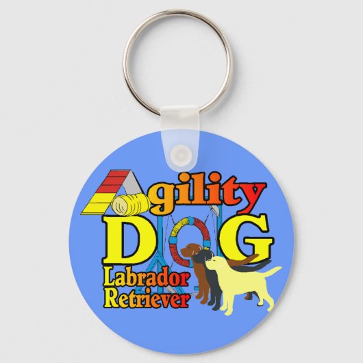 Labrador Retriever Agility Sleutelhanger (Voorkant)