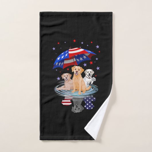 Labrador Retriever American Flag Shadow Handdoek (Handdoek)