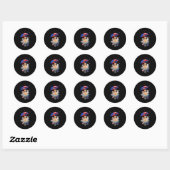 Labrador Retriever American Flag Shadow Ronde Sticker (Vel)
