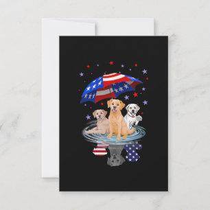 Labrador Retriever American Flag Shadow RSVP Kaartje