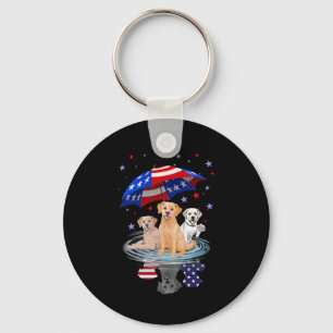 Labrador Retriever American Flag Shadow Sleutelhanger