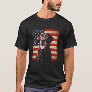 Labrador Retriever Amerikaanse Vlag 4 juli Patriot T-shirt