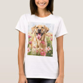 Labrador Retriever Aquarel Dames T-Shirt (Voorkant)