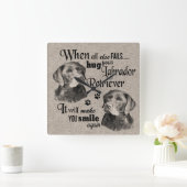 Labrador Retriever art als alles mislukt, quote Vierkante Klok (Huis)
