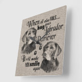 Labrador Retriever art als alles mislukt, quote Vierkante Klok (Hoek)