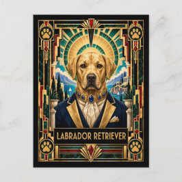 Labrador Retriever, Art Deco-hond Briefkaart