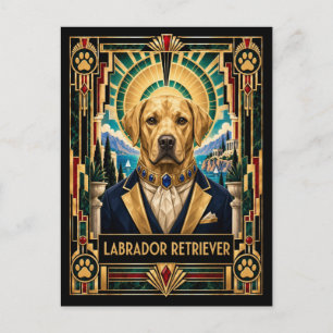 Labrador Retriever, Art Deco-hond Briefkaart