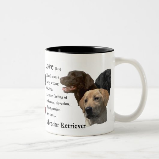 Labrador Retriever Art Gifts Tweekleurige Koffiemok (Rechts)
