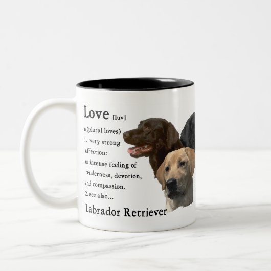 Labrador Retriever Art Gifts Tweekleurige Koffiemok (Links)