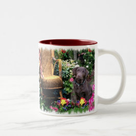 Labrador Retriever Art Gifts Tweekleurige Koffiemok