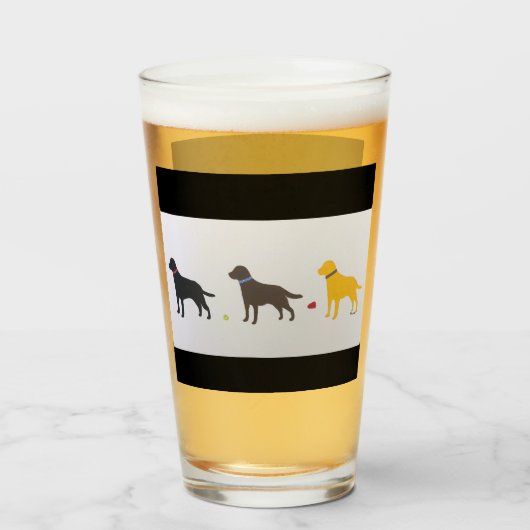 Labrador Retriever Beer Glass Glas (Achterkant gevuld)