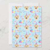 Labrador Retriever Birthday Invitation Blue Kaart (Achterkant)